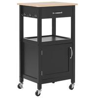 SERVIERWAGEN Schwarz Siena - Schwarz/Braun, Holzwerkstoff (39/89/48cm) - Beliani