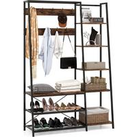 GARDEROBENSTÄNDER 180cm Schwarz - Schwarz, Holz (118/180/40cm) - COSTWAY