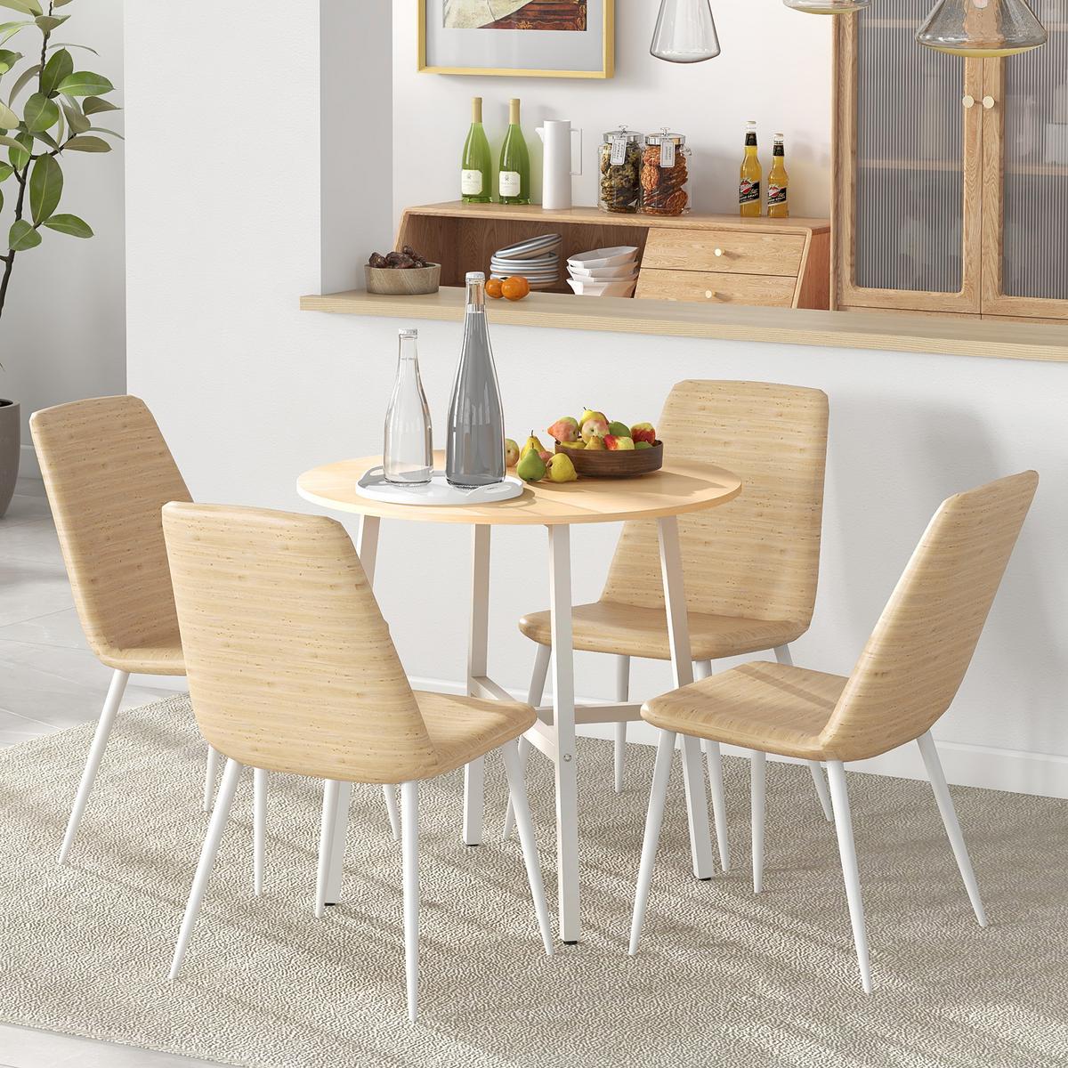 ESSZIMMERTISCH Esstisch Küchentisch für 4 Personen für Esszimmer, Küche, Braun - Naturfarben, Metall (80/80/76cm) - HOMCOM
