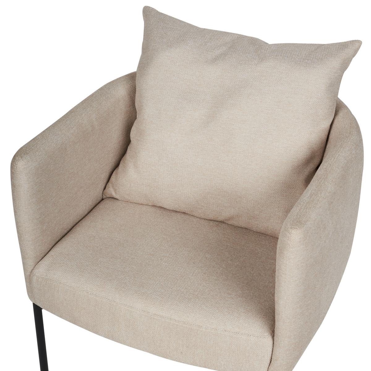 SESSEL Hellbeige Malmos - Beige/Schwarz, Textil (62/68/62cm) - Beliani