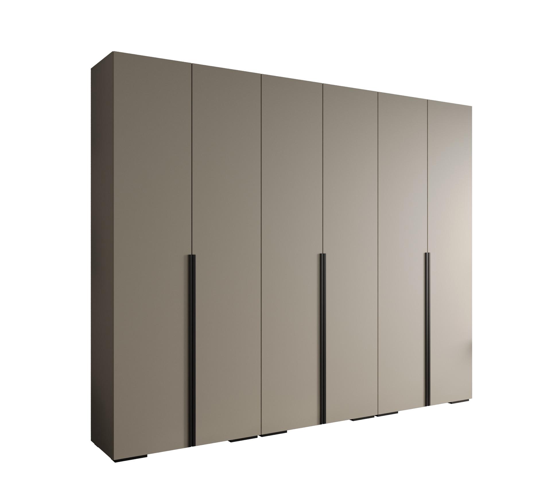 DREHTÜRENSCHRANK 236.7/300/47 6-türig - Kaschmir/Schwarz, Holz/Metall (300/236.7/47cm) - MÖBEL KRYSPOL