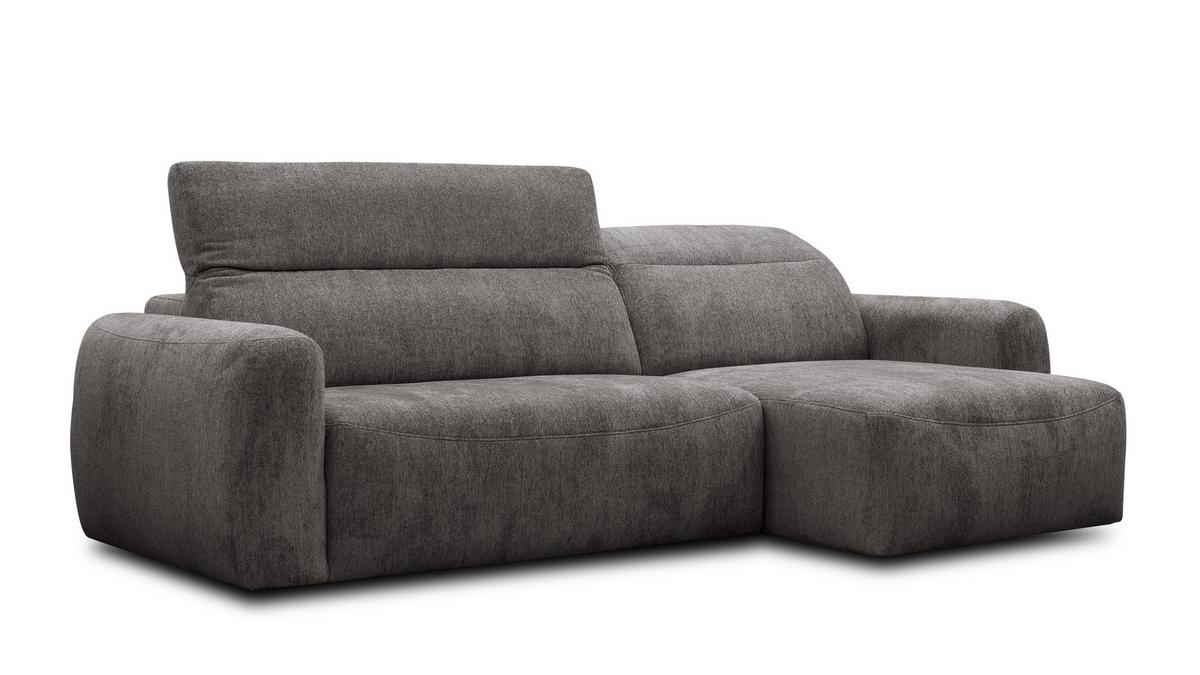 ECKSOFA NERO 4-Sitzer, dunkelgrau - Dunkelgrau/Schwarz, Holz/Textil (272/81/159cm) - Wozimo