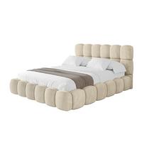POLSTERBETT mit Bettkasten und Lattenrost, Boxbett ohne Matratze - LEYA 160x200 Beige - Ecru, Holzwerkstoff/Textil (160/200cm) - ALTDECOR