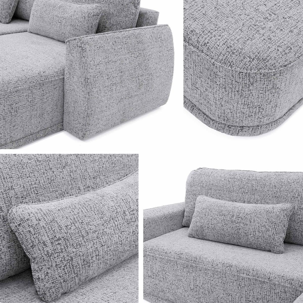 ECKSCHLAFSOFA Lorenzo - Graphitfarben/Schwarz, Holz/Kunststoff (260/165cm) - MIRJAN24