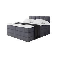 BOXBETT mit Matratze H3/H4 - FAMA KING - 200x200 cm Dunkelgrau Casablanca - Dunkelgrau, Holzwerkstoff (200/200cm) - ALTDECOR