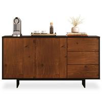SIDEBOARD ARTO schwarz/Kastanie - Kastanienfarben/Schwarz, Holz (135/71/41cm) - IDIMEX