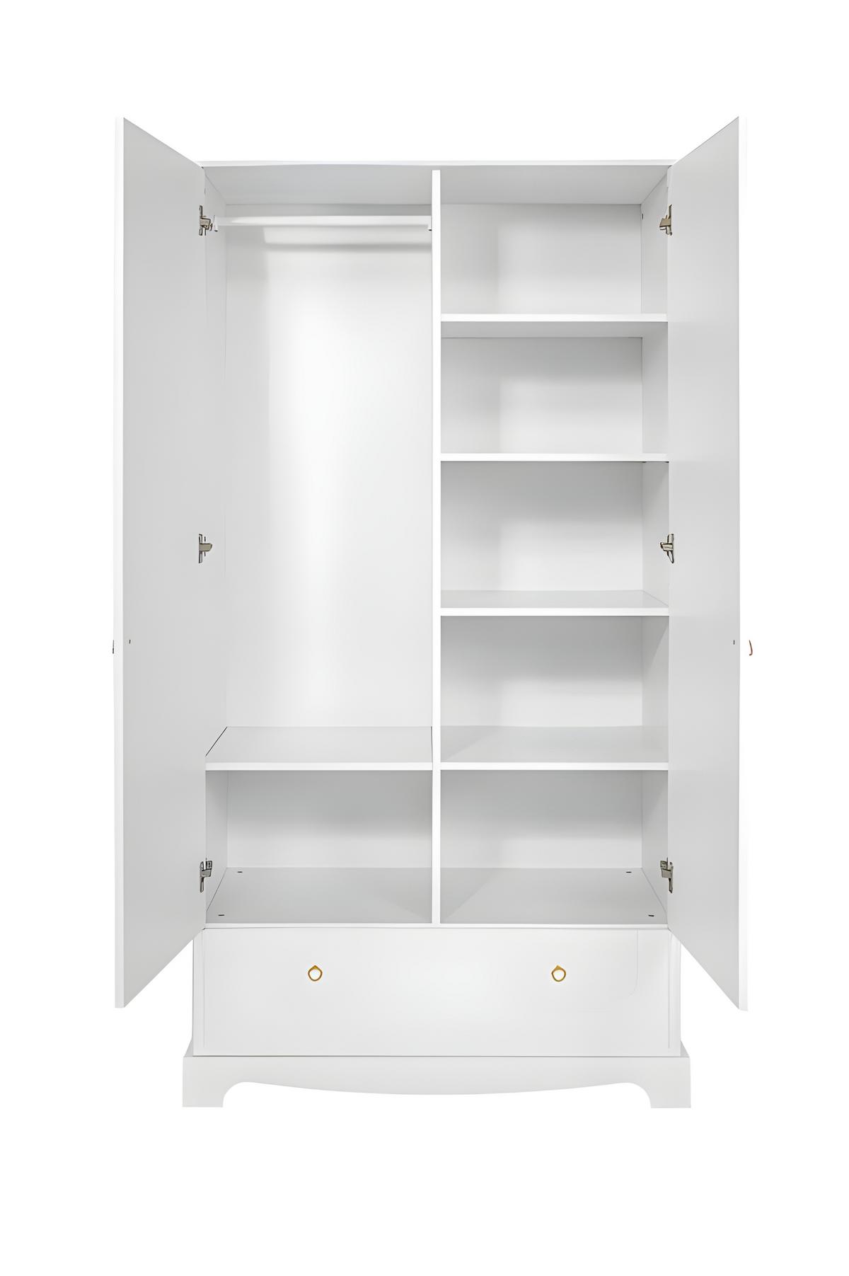 KINDERKLEIDERSCHRANK Royal, 2-türig – ideal für das Kinderzimmer Weiß - Weiß, Holzwerkstoff (103/195/51cm) - RAUMHIRSCH FURNITURE