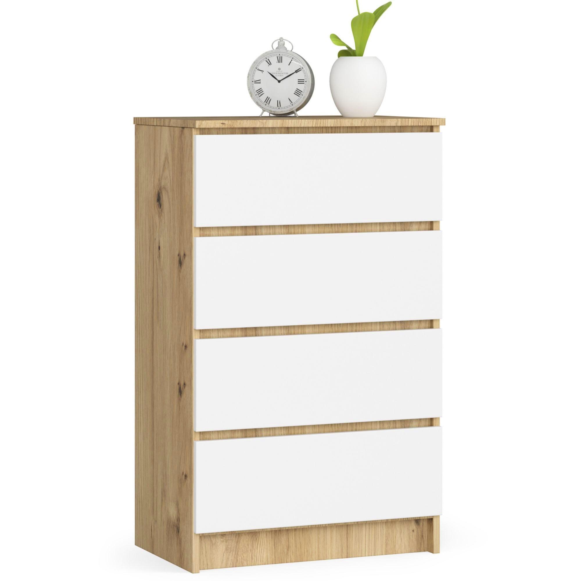 KOMMODE Eiche Artisan, Weiß 99/60/40 - Eiche Artisan/Weiß, Holzwerkstoff (60/99/40cm) - RAUMHIRSCH FURNITURE