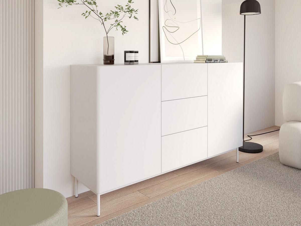 SIDEBOARD Olio WEISS 160 CM - Weiß, Holzwerkstoff/Metall (160/90/38.6cm) - Selsey