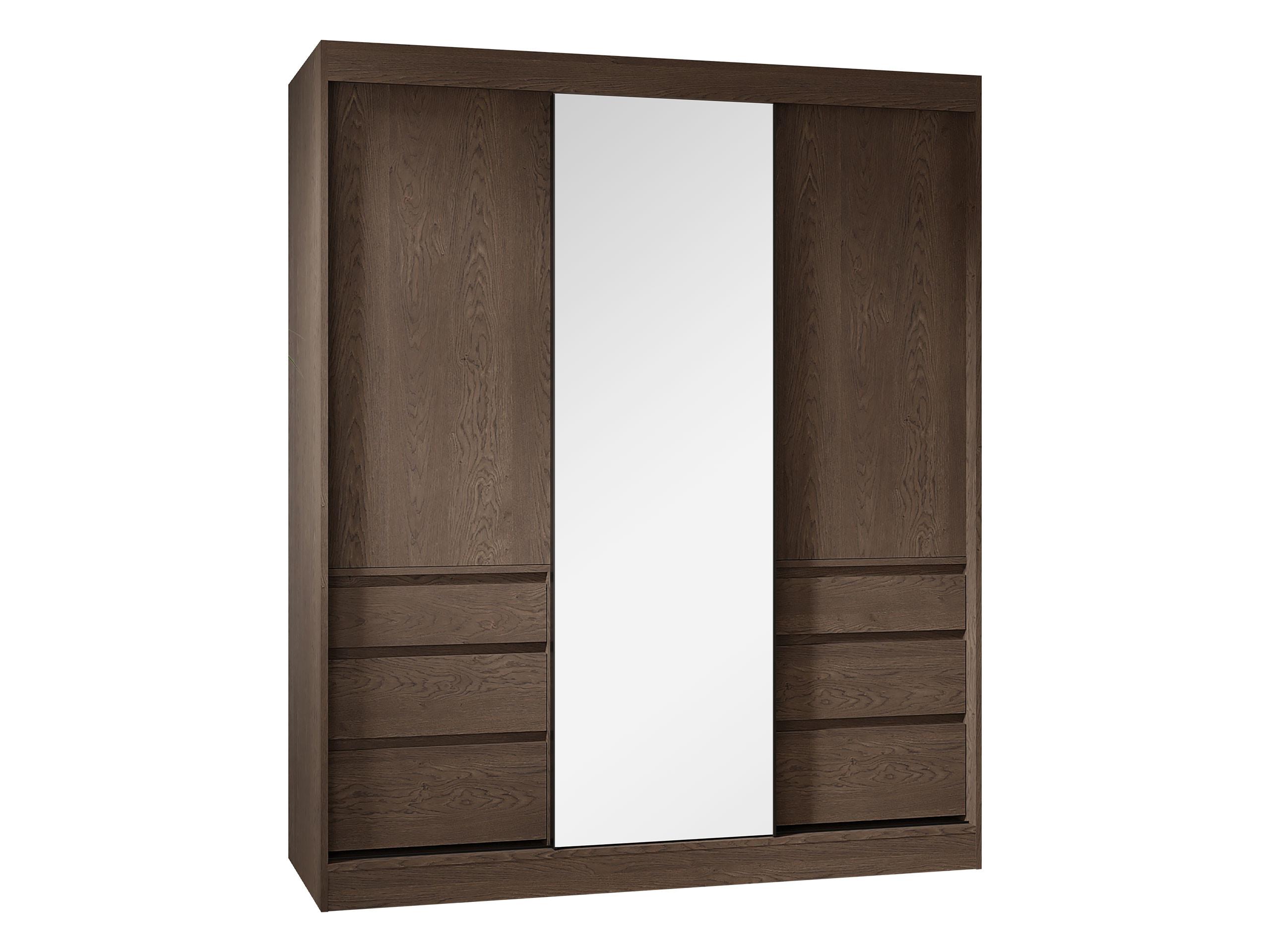 SCHWEBETÜRENSCHRANK Haiti 180 mit Spiegel - Braun, Holzwerkstoff (180/216/65cm) - MIRJAN24