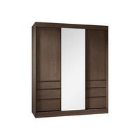 SCHWEBETÜRENSCHRANK Haiti 180 mit Spiegel - Braun, Holzwerkstoff (180/216/65cm) - MIRJAN24