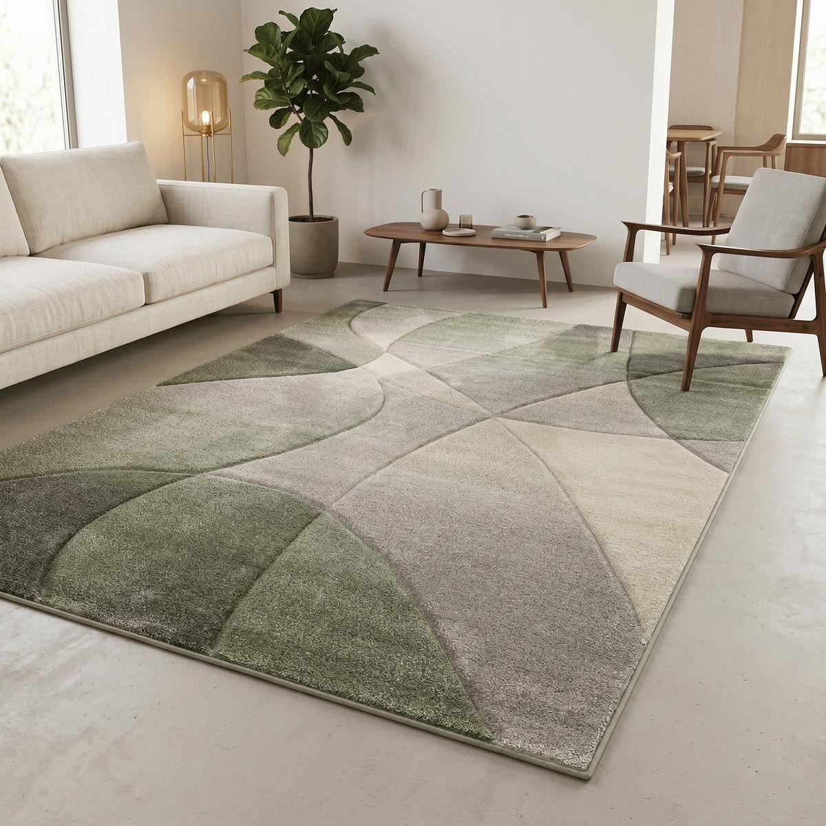 DESIGNER TEPPICH MAUI MODERN - Grün, Textil (120/170cm) - Pergamon