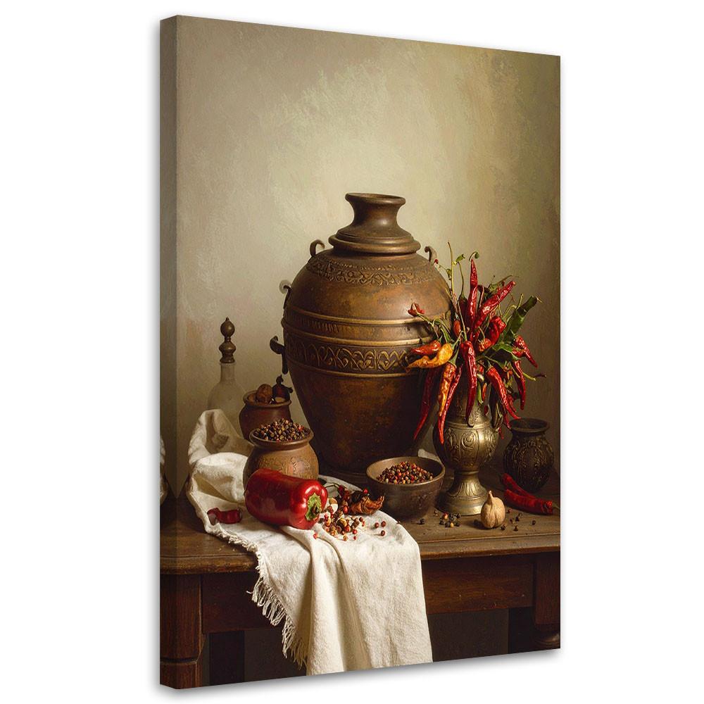 LEINWANDBILD Essen & Trinken 30x45cm - Braun, Textil (30/45cm) - Feeby