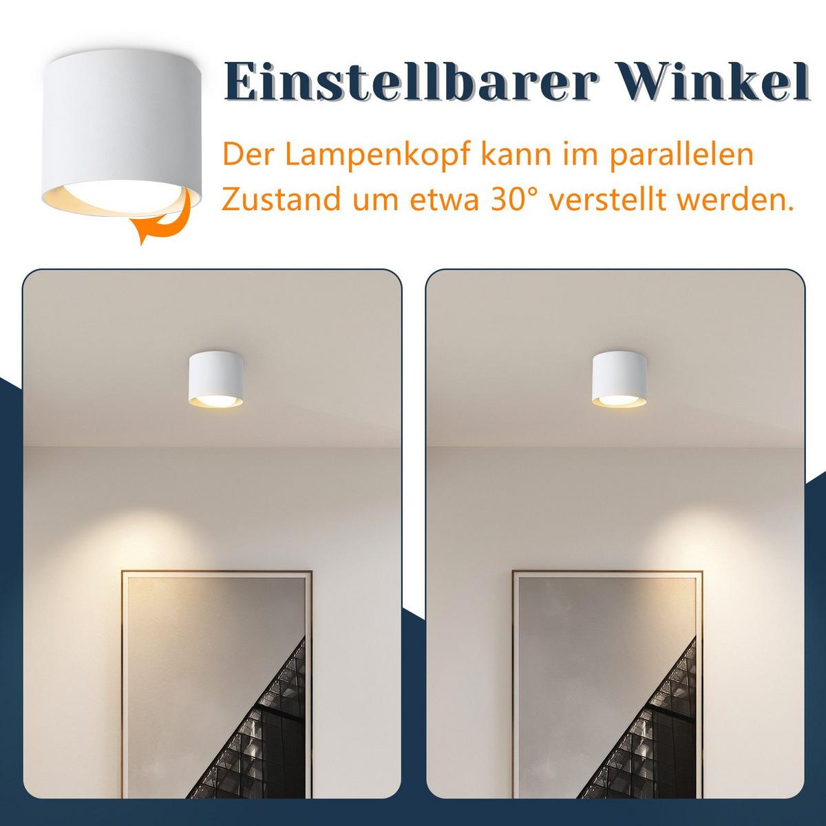 AUFBAULEUCHTE Adele II 10/10/8cm - Weiß, Metall (10/10/8cm) - Nettlife
