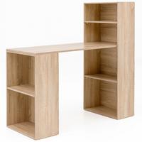 SCHREIBTISCH Mit Regal Ablagefächer Modern Holz, Sonoma 53x120x120 cm - Beige/Braun, Holz/Holzwerkstoff (120/53/120cm) - KADIMA DESIGN