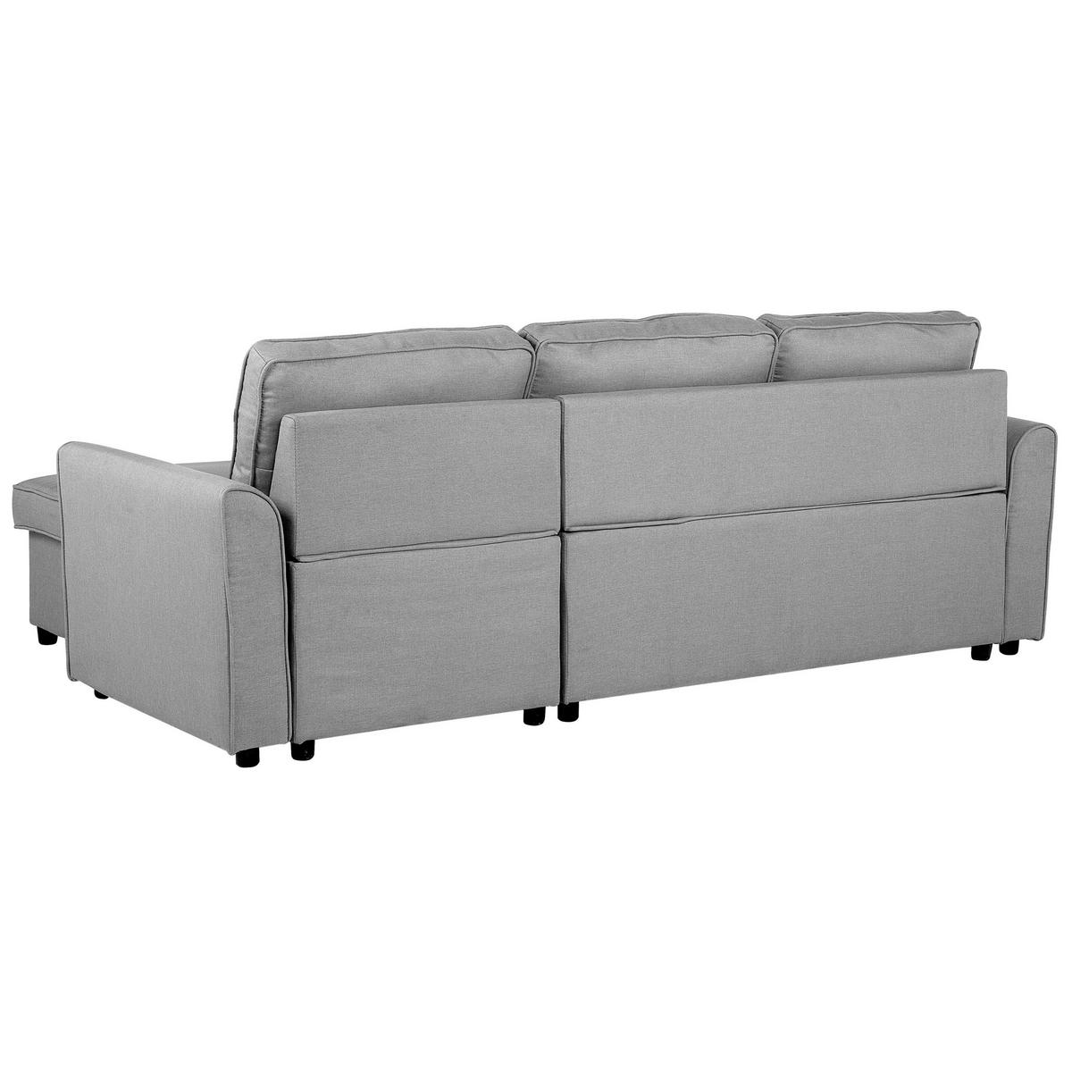 ECKSOFA Polsterbezug Hellgrau rechtsseitig Nesna - Hellgrau, Textil (228/145cm) - Beliani