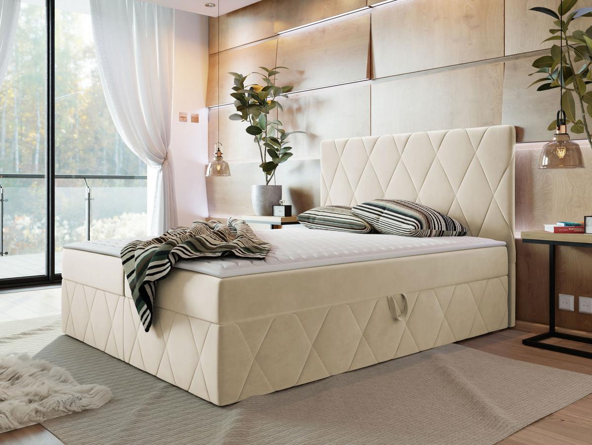 BOXBETT Simoti - H3 - Beige, Holzwerkstoff (160/200cm) - MIRJAN24