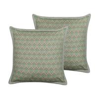 DEKOKISSEN 2er-Set Olivgrün 45/45 cm Pictus - Olivgrün, Naturmaterialien/Textil (45/45cm) - Beliani