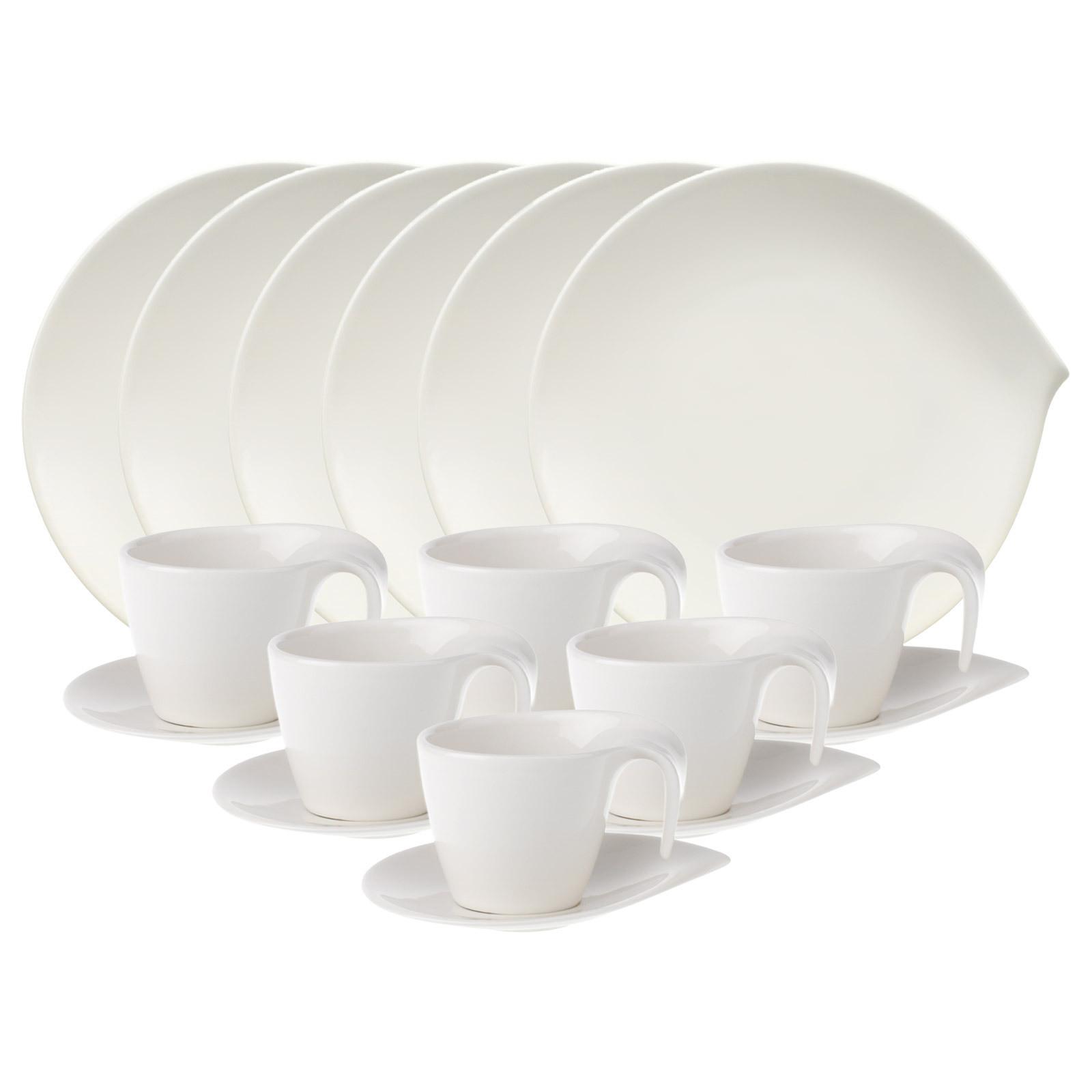 FRÜHSTÜCKS-SET Flow weiß 18-tlg. - Weiß, Keramik (2/2/2cm) - Villeroy & Boch