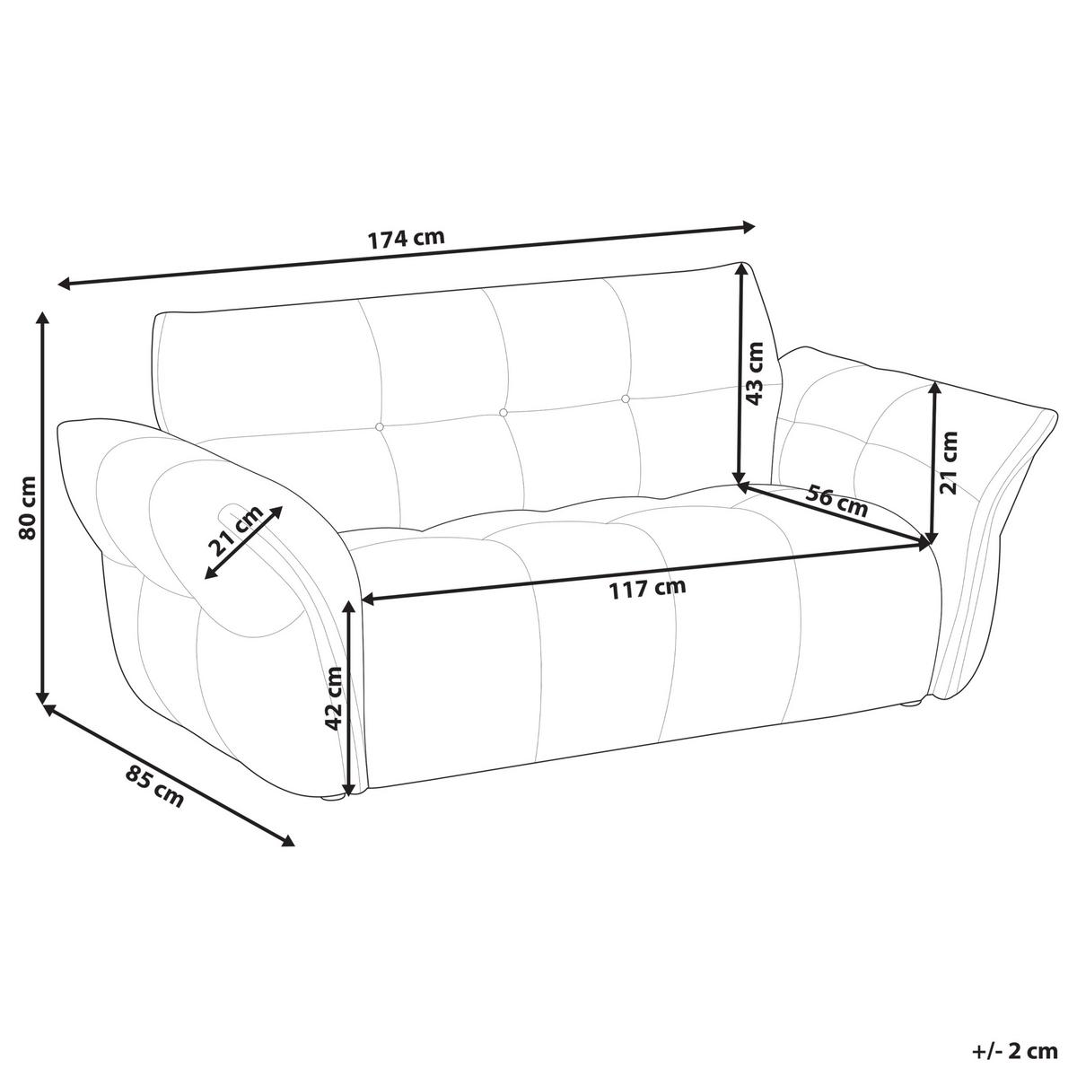 2-SITZER-SOFA Bouclé Grün Halba - Grün, Textil (174/80/85cm) - Beliani
