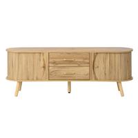 TV-LOWBOARD holzoptik & erbsenform - Naturfarben, Holzwerkstoff (160/55/36.5cm) - Urban Meuble