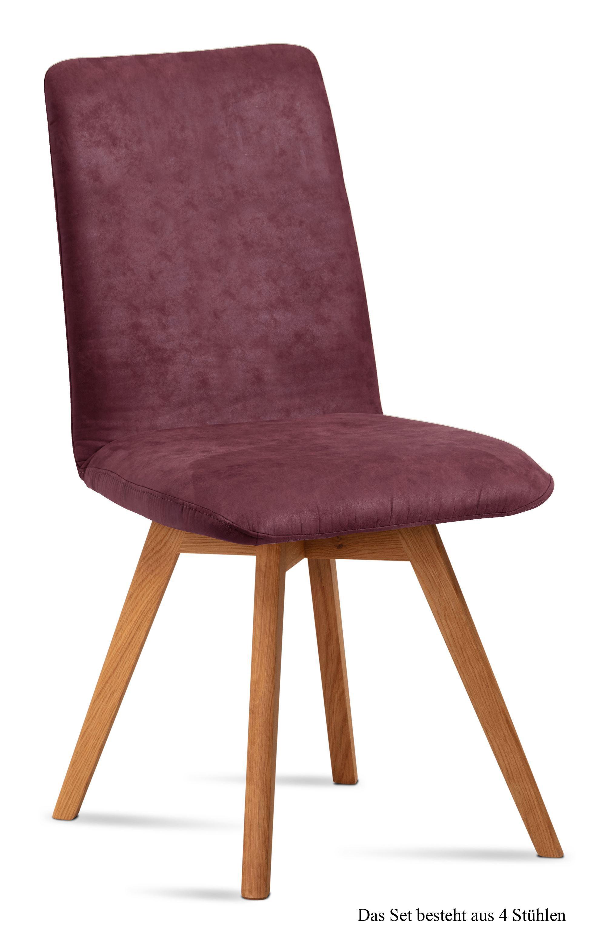 ESSZIMMERSTUHL (4er-Set) Dilga 47x92x60 Schwarz/Marsala - Eichefarben/Brombeere, Kunststoff (60/92/47cm) - 58aufmkessel