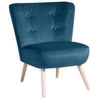 SESSEL Kassi Bezug Samtvelours Buche natur / petrol - Blau, Kunststoff (69/80/68cm) - 58aufmkessel