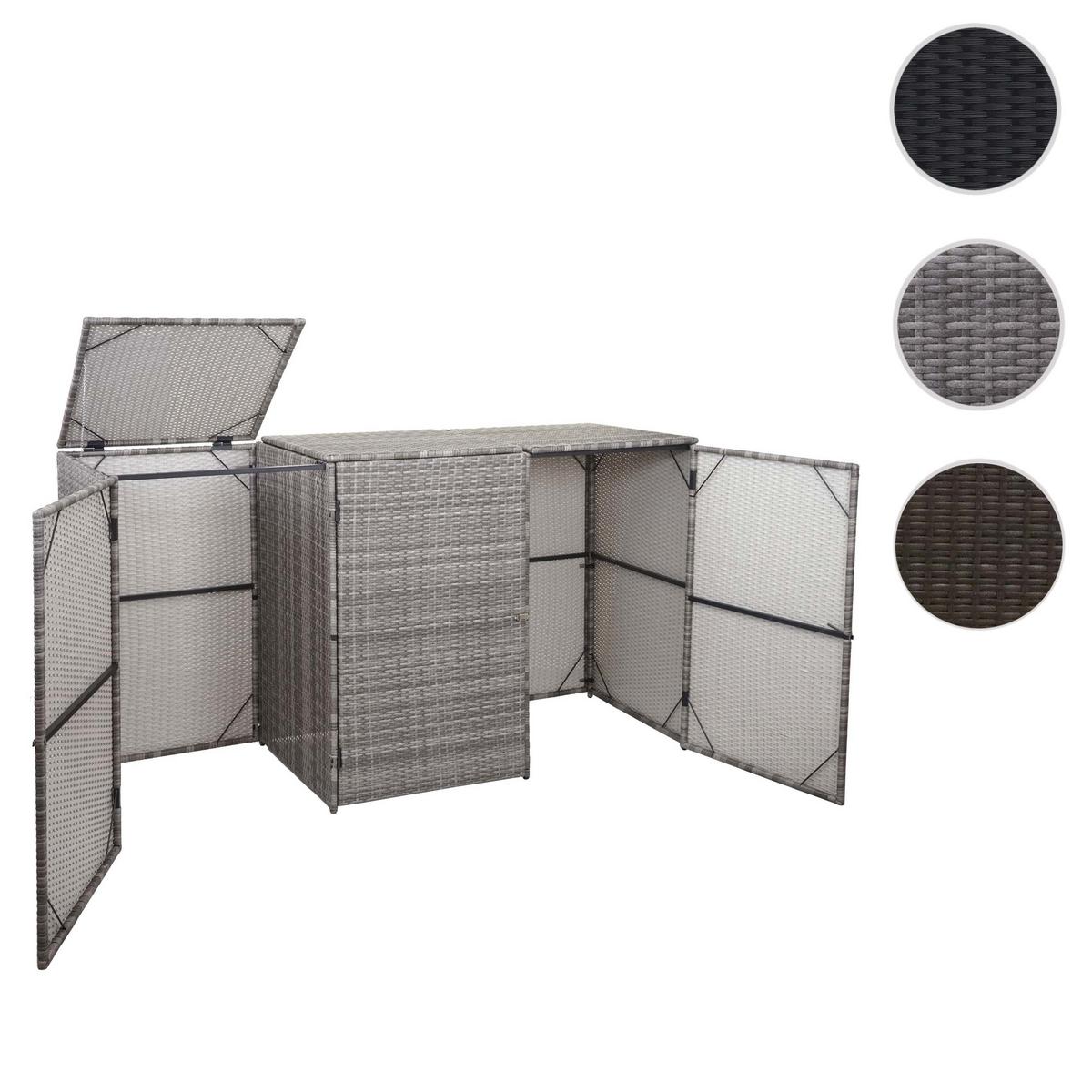 3ER-MÜLLTONNENVERKLEIDUNG Grau - Grau, Kunststoff (195/110/66cm) - MCW