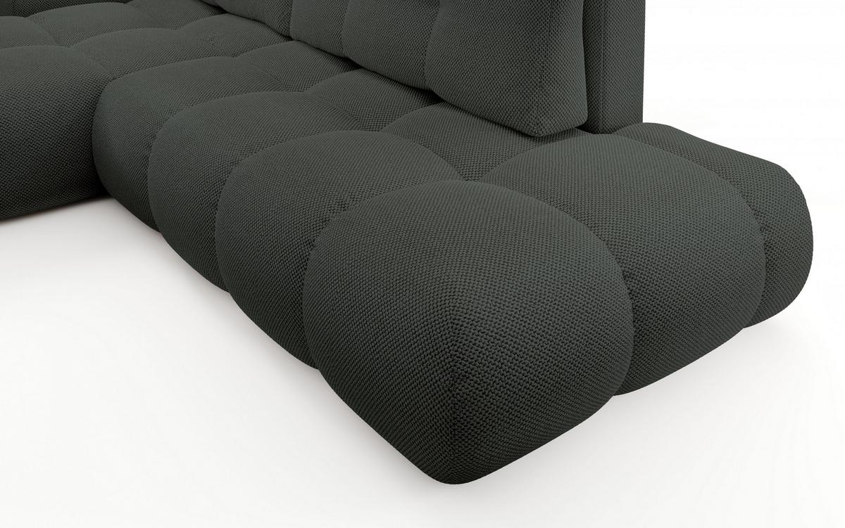 ECKSOFA DUCA L-S Grau Jersey mit Schlaffunktion - Dunkelgrau, Holz (266.5/266.5cm) - MASSENO