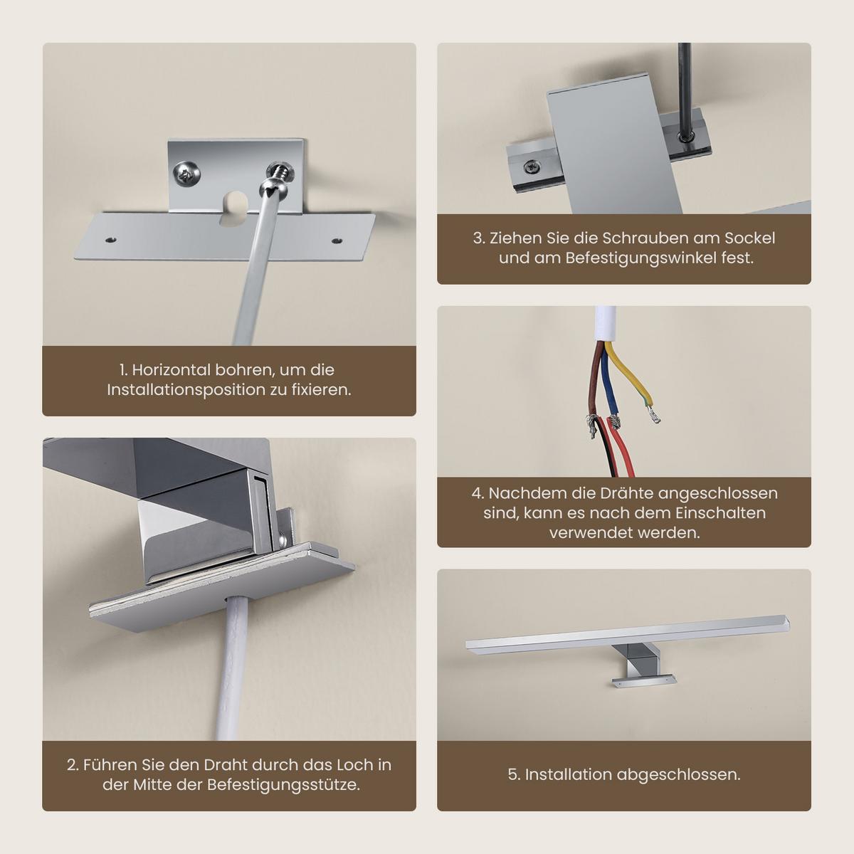 SPIEGELLEUCHTE LED Weiß 6000K 40/10,5 cm - Weiß, Kunststoff (4/40/10.5cm) - EMKE
