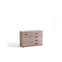 KOMMODE LIVORNO 120/85/40cm mit 4 Schubladen 1 Türen Eichefarben - Eichefarben, Holzwerkstoff (120/85/40cm) - MASSENO