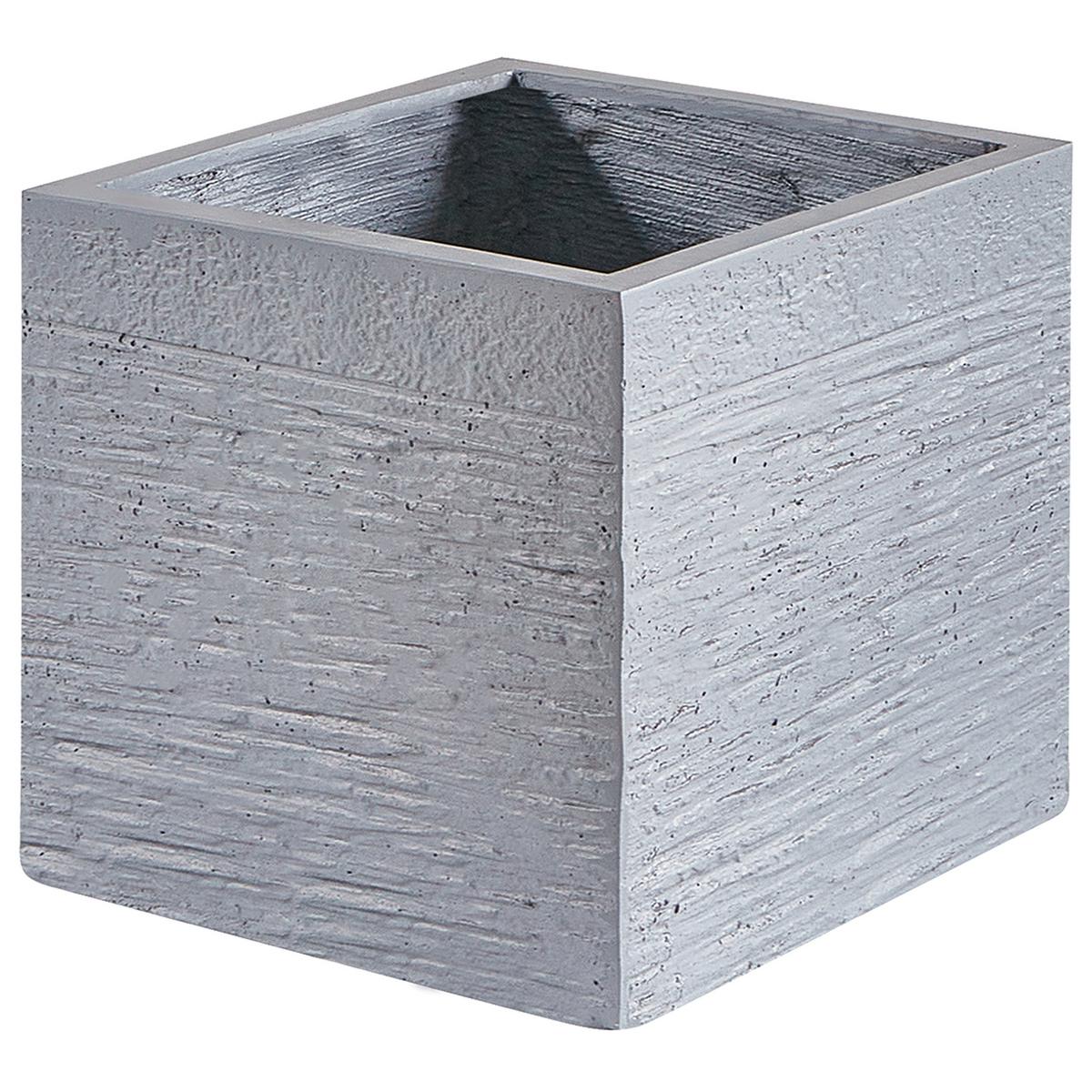 BLUMENTOPF weiß quadratisch 30/30/28 cm Paros - Weiß, Naturmaterialien (28cm) - Beliani