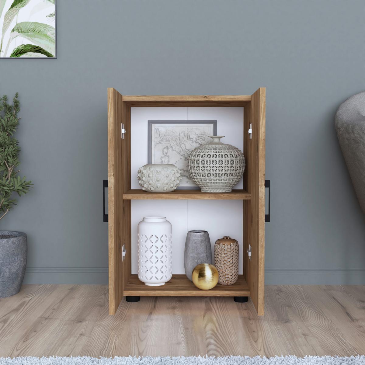 MEHRZWECKSCHRANK Åsnes - Eichefarben, Holzwerkstoff (49/74/32cm) - [en.casa]