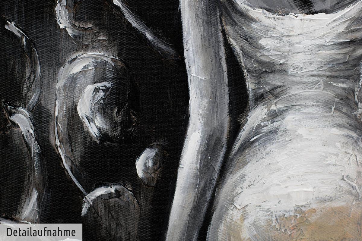 ACRYLBILD HANDGEMALT 60/120 cm - Schwarz, Holz/Textil (60/120cm) - KUNSTLOFT