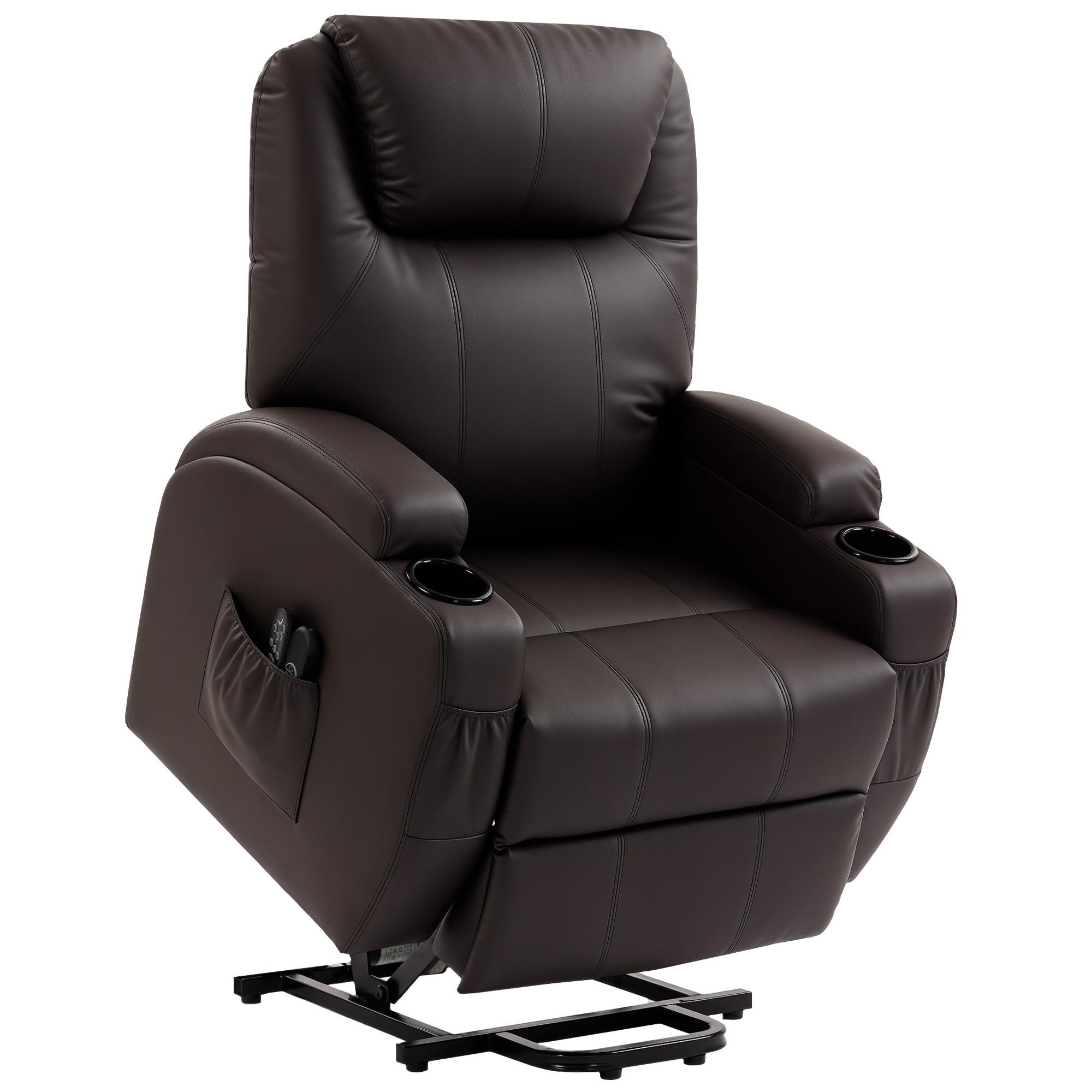 RELAXSESSEL Kunstleder Metall Bräune - Schwarz/Braun, Textil/Metall (83/107/95cm) - HOMCOM