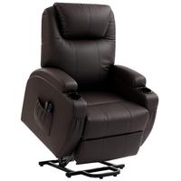 RELAXSESSEL Kunstleder Metall Bräune - Schwarz/Braun, Textil/Metall (83/107/95cm) - HOMCOM