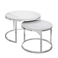 COUCHTISCH 2-in-1 CIRI CHROME LEVANTO - Silberfarben, Holzwerkstoff (70/70/48cm) - Lookway
