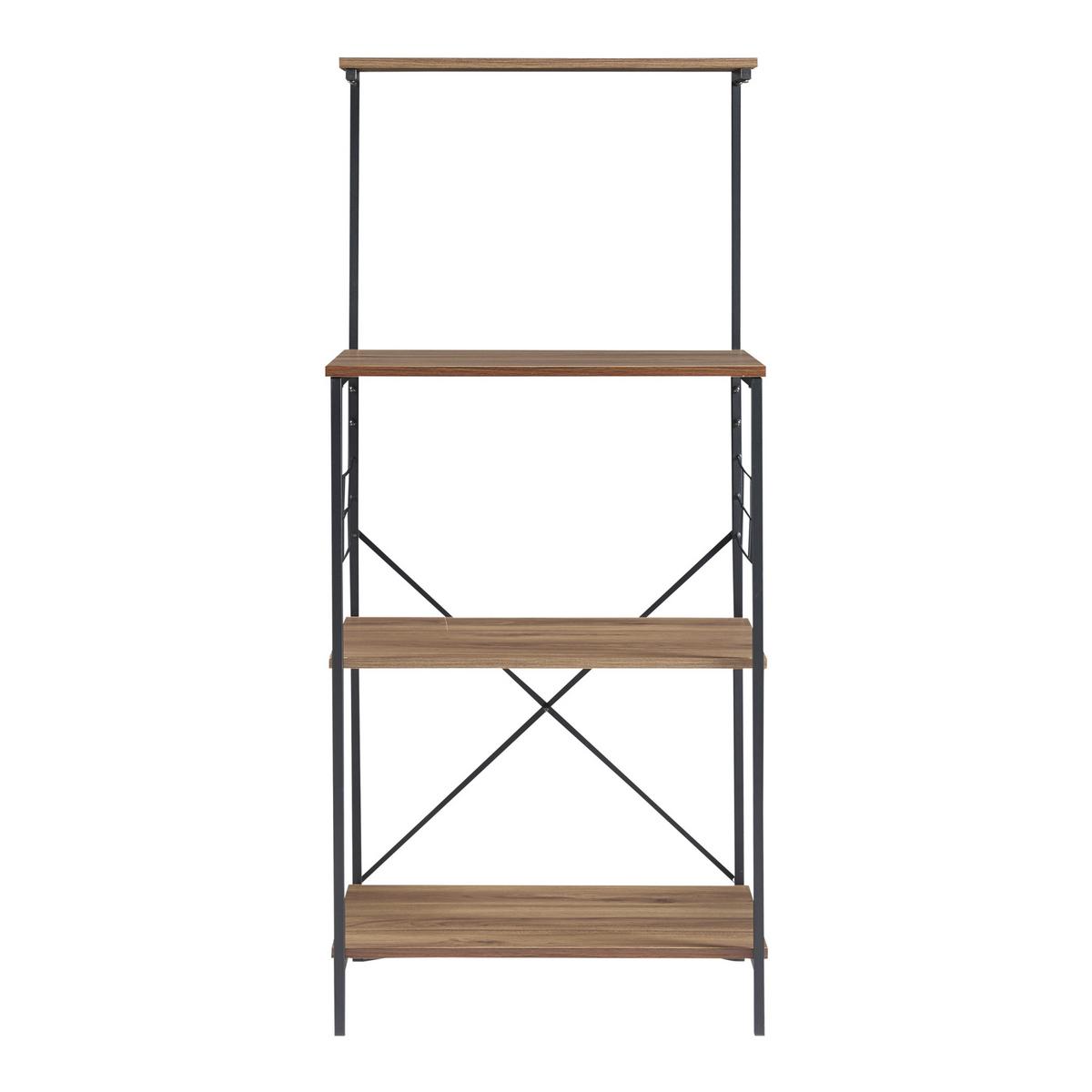 KÜCHENREGAL Billund - Walnussfarben/Schwarz, Holzwerkstoff/Metall (60/133/42cm) - [en.casa]