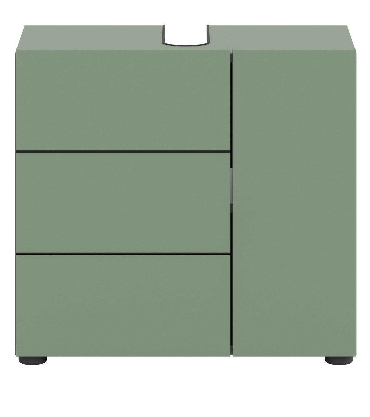 WASCHBECKENUNTERSCHRANK grün, Badezimmer Unterschrank 60 x 56 cm - Schwarz/Grün, Holzwerkstoff/Kunststoff (60/190/34cm) - Inn.Furn
