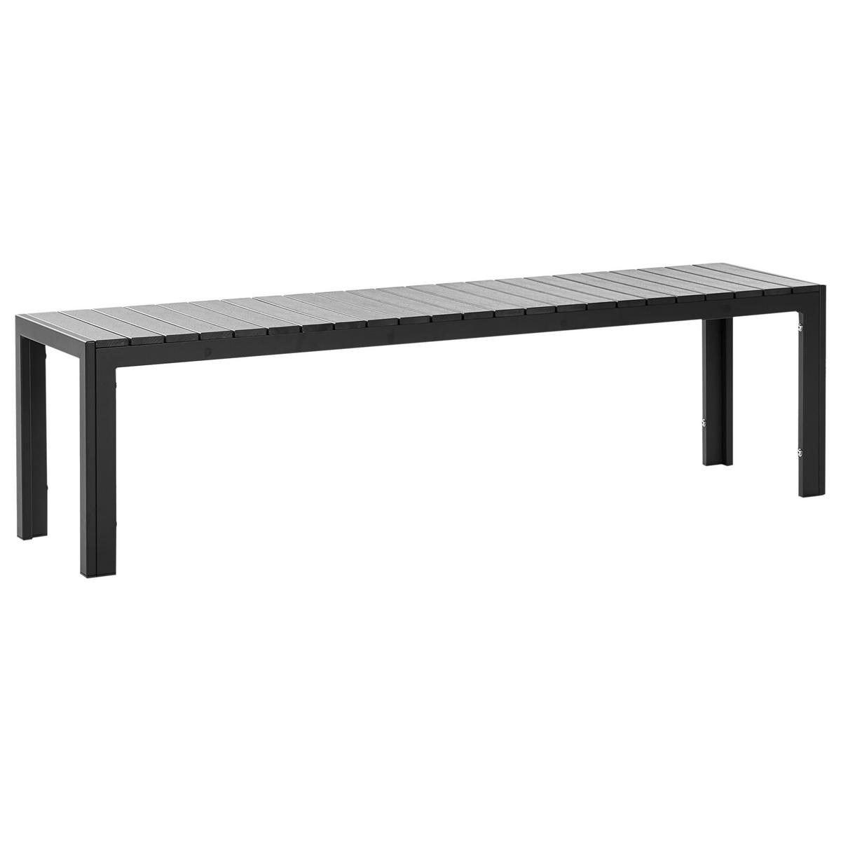 GARTENTISCH-SET 4-Sitzer Schwarz Nardo - Schwarz, Kunststoff - Beliani