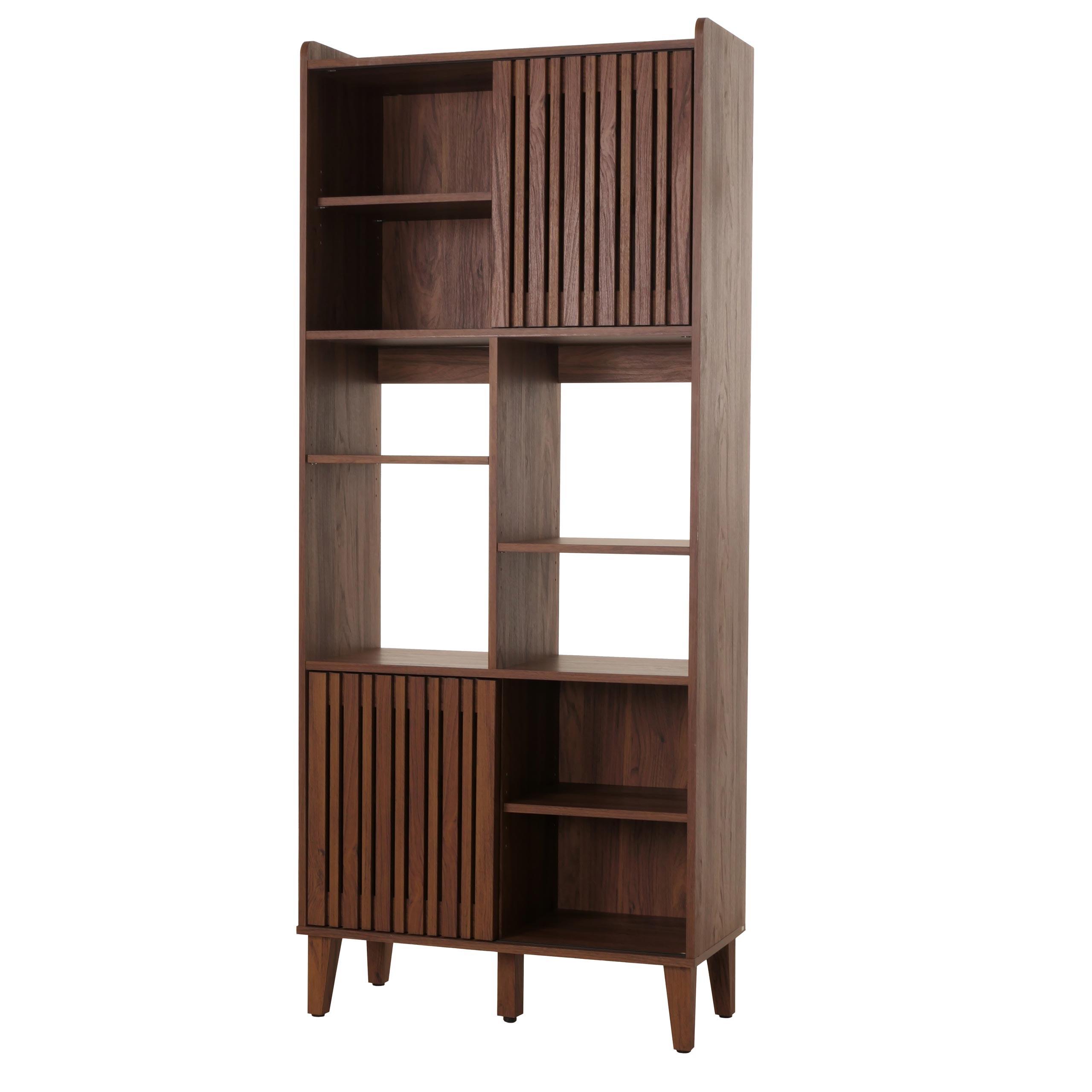 BÜCHERREGAL Walnuss Dekor - Walnussfarben, Holz (75/178/35cm) - MCW