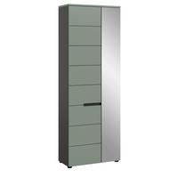 GARDEROBENSCHRANK Salbei Grün und Basalt Grau, Schuhschrank 65 x 190 cm, variable Inneneinteilung und Soft-Close - Salbeigrün/Schwarz, Holzwerkstoff/Kunststoff (65/190/37cm) - Inn.Furn