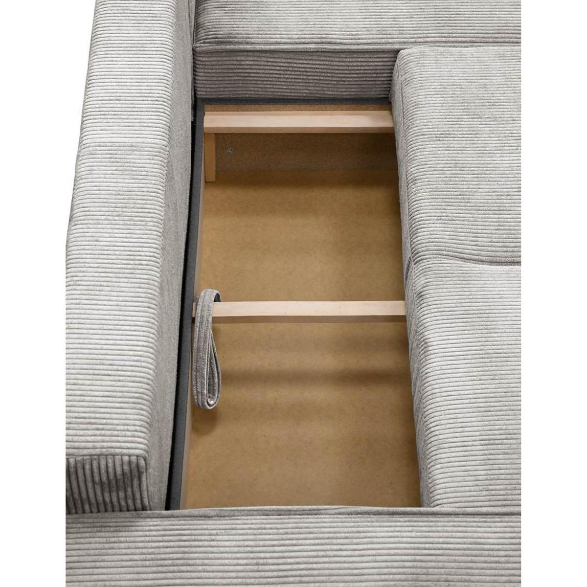 ECKSCHLAFSOFA Primo L beige - Beige/Schwarz, Textil (290/185cm) - Beautysofa
