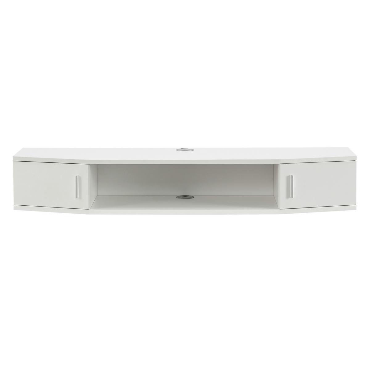 TV-WANDREGAL Tørring - Weiß, Holzwerkstoff (110/17.5/30cm) - [en.casa]