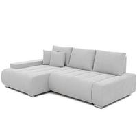 ECKSOFA NIKO Links, mit Schlaffunktion und Bettkasten, Hellgrau - Hellgrau, Textil (227/153cm) - Idohome