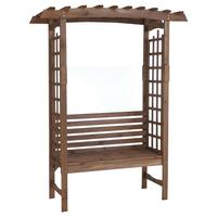 ROSENBOGEN MIT SITZBANK Dunkelbraun - Dunkelbraun, Holz (160/201/60cm) - MCW