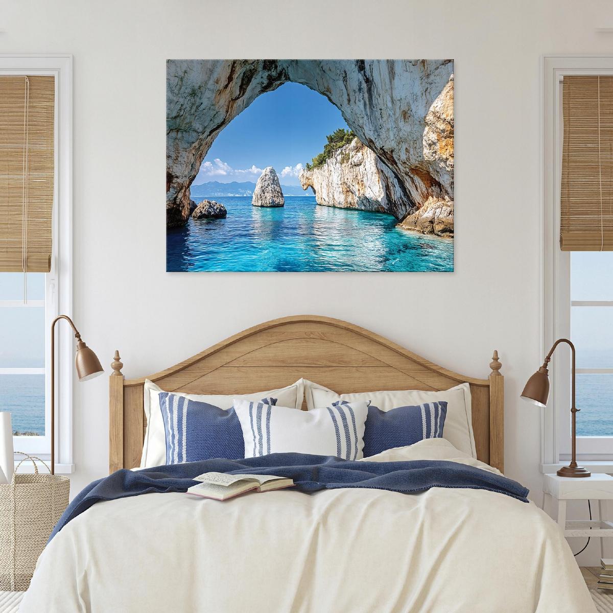 LEINWANDBILD Ozean Natur Blau 100x70 cm - Multicolor, Holzwerkstoff (100/70cm) - Wallarena
