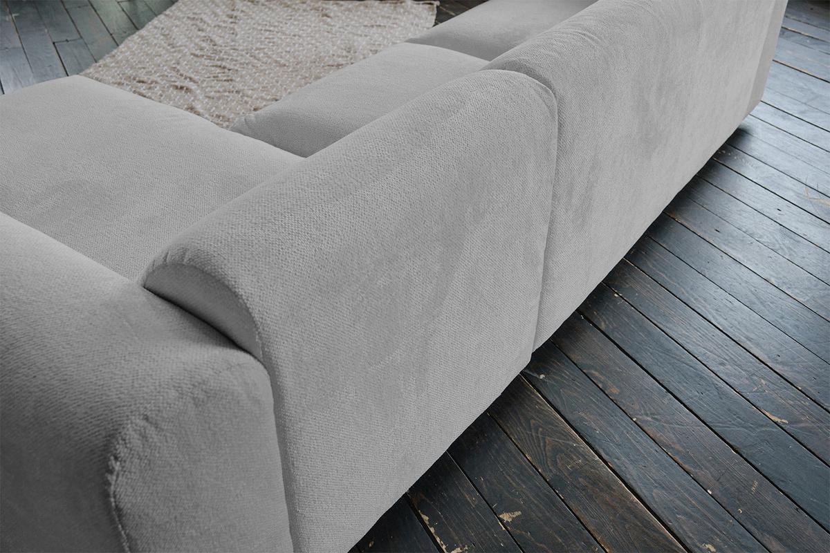 ECKSOFA VALAR Silber Webstoff - Silberfarben/Schwarz, Textil (280/165cm) - KAWOLA