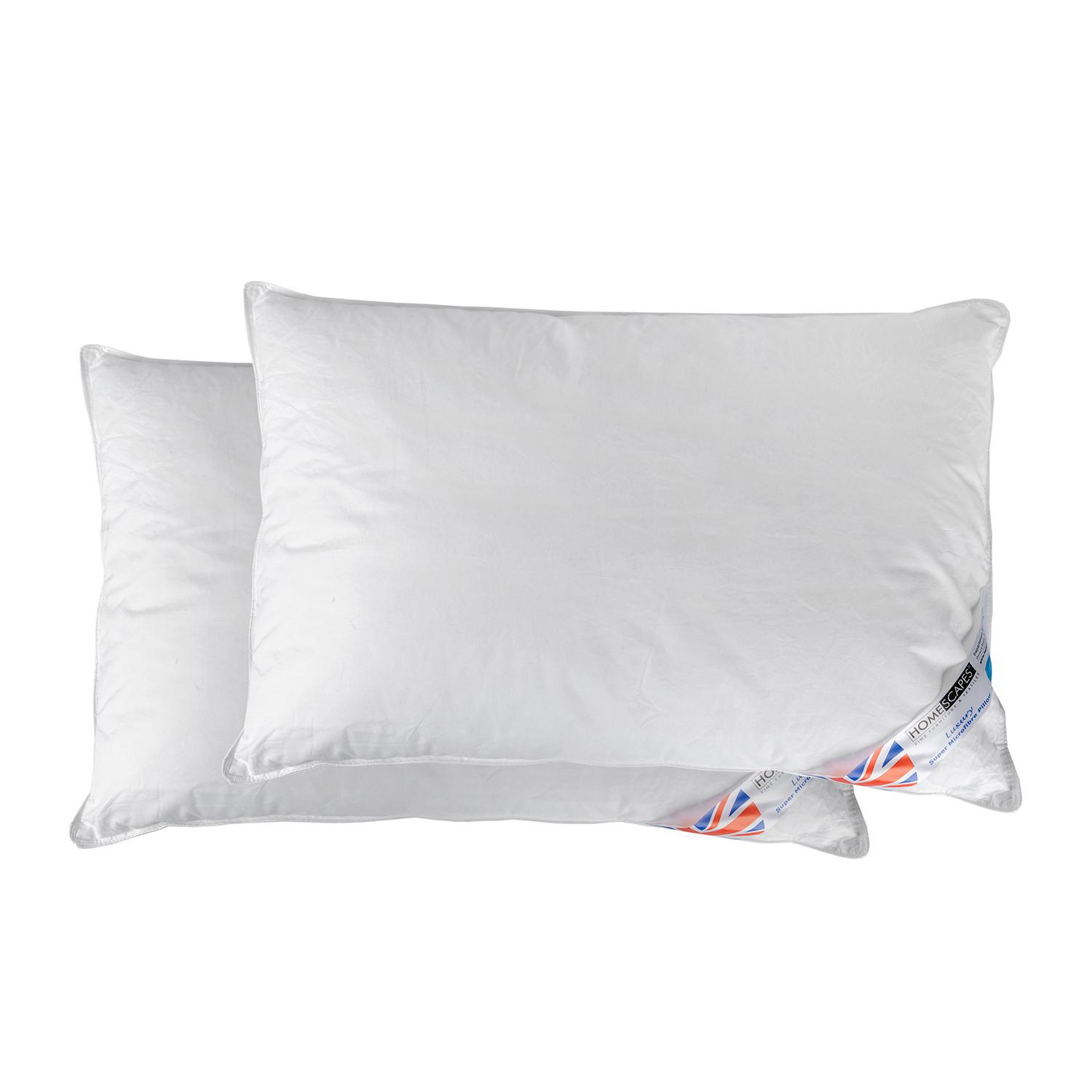 KOPFKISSEN 2er-Set Super-Mikrofaser 48/74 cm - Weiß, Textil (48/74cm) - Homescapes