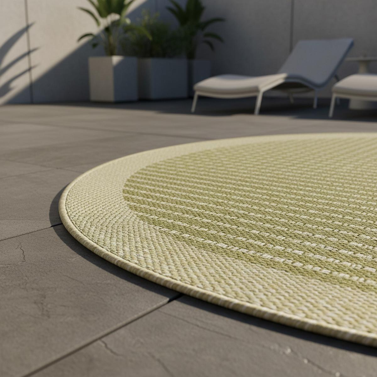 TEPPICH Outdoor DAFNE in Grün, einfarbig, Ø 200 cm - Grün, Textil (200/200cm) - KADIMA DESIGN